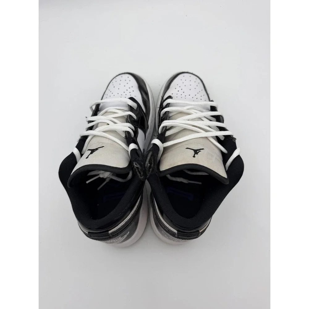 Air Jordan 1 Low Concord White Black Patent Leather DV1333-100 Kids 6Y